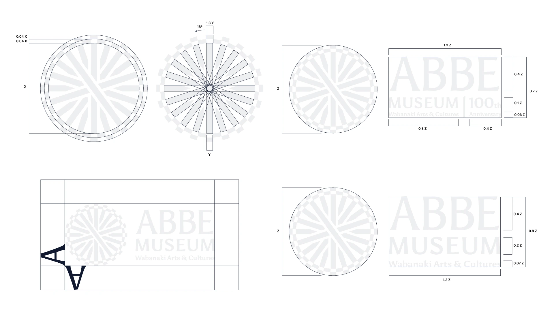 Abbe Museum brand redesign new logo lock-ups and structure. Brand design by In-House International.